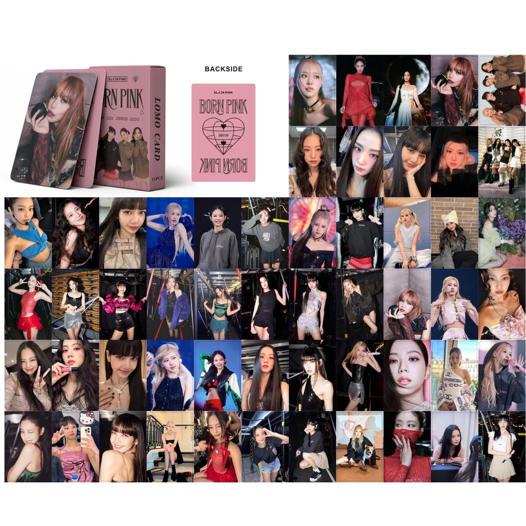 55pcs/Caixa BLACKPINK Cartões Fotográficos Nascidos Pink World