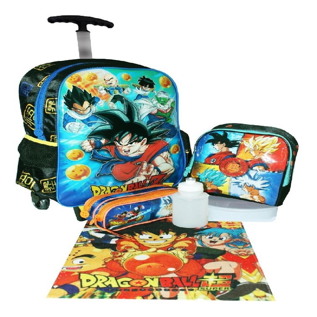 Mochila Rodinhas Dragon Ball Z Goku Vegeta + Estojo De Lapis