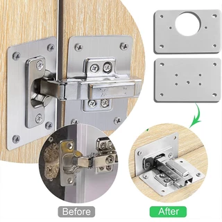 Kit 4 Placa Reparo De Dobradiças Para Móveis Porta Armário