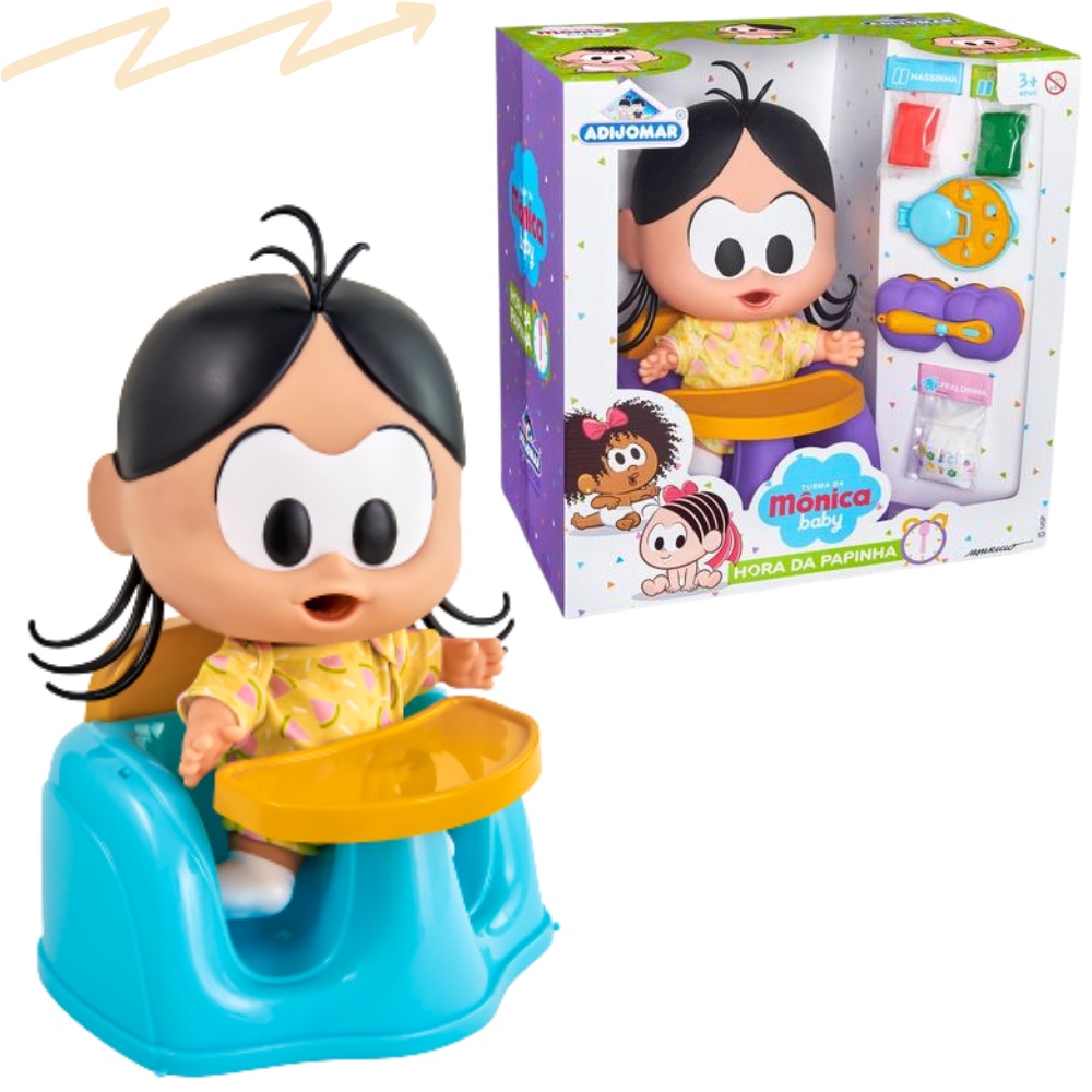 Brinquedo Boneca Magali Hora da Papinha turma da Monica | Shopee Brasil