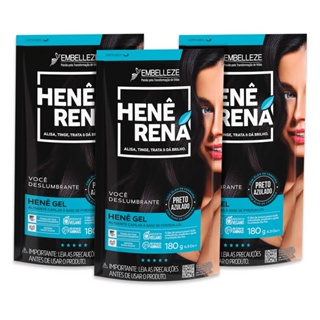 KIT 3 HENÊ RENÁ PRETO AZULADO