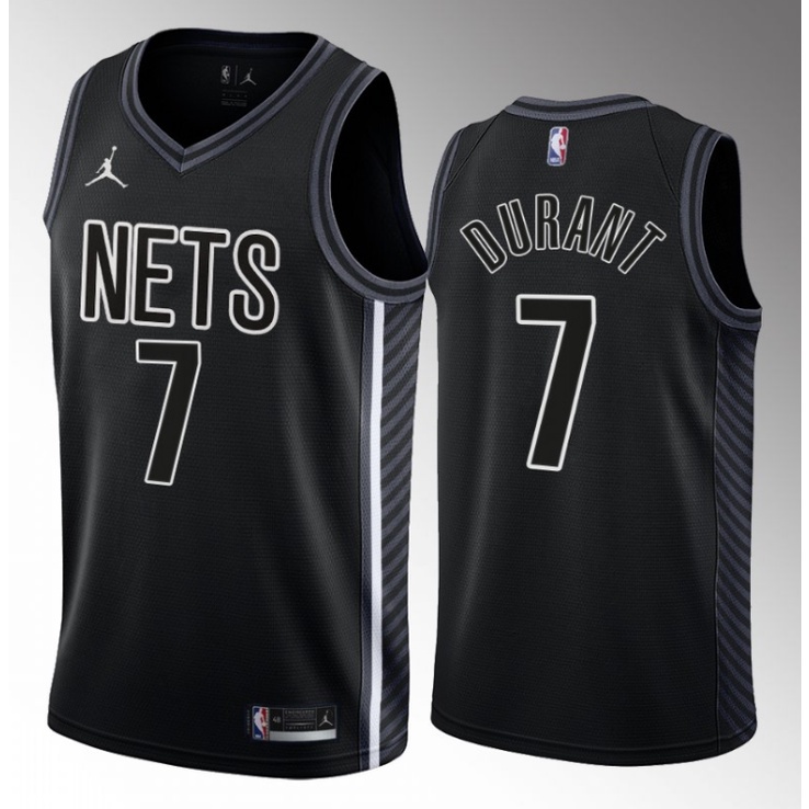 Camisa de basquete preta quente prensada 2023 nba Brooklyn Nets No.7 ...