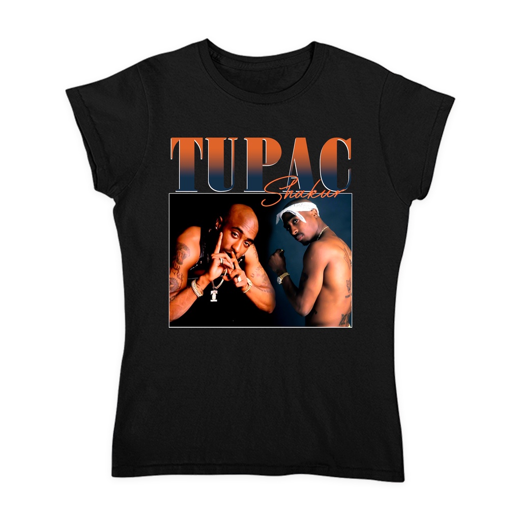 Camiseta Tupac 2PAC Diamante Rosa Logo Nueva Oficial Unisex Negra