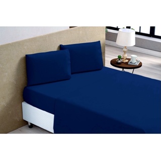 Kit 10 Jogo Lencol Cama Casal Queen 4 Pcs Premium Azul