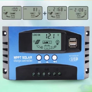 100A Controlador De Carga Regulador De Painel Solar MPPT Azul 12/24V