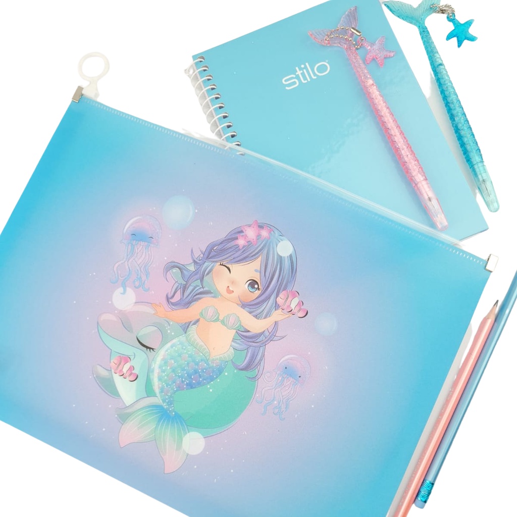 Pasta De Sereia Fofa com Glitter- Papelaria Criativa
