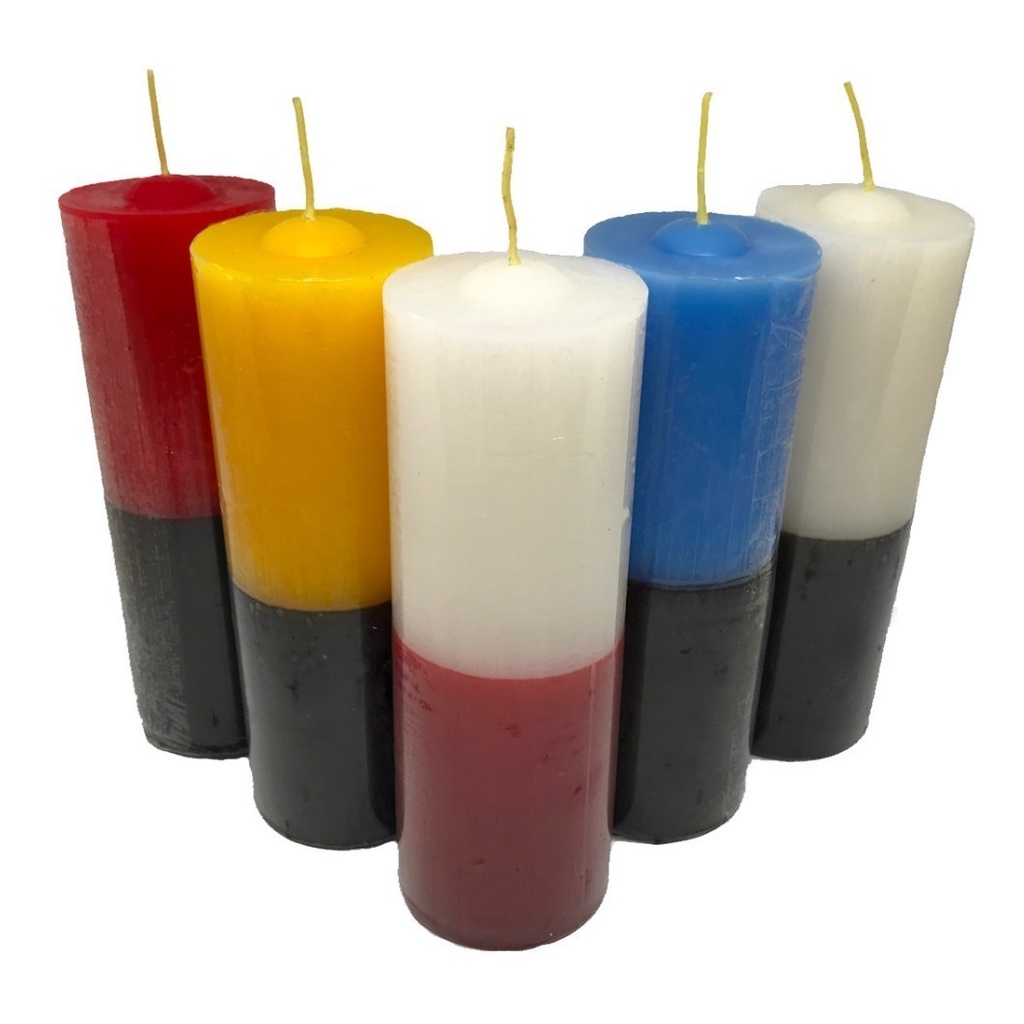 Velas De Dias Votiva Bicolor Branca Colorida Parafina Pura G Sem