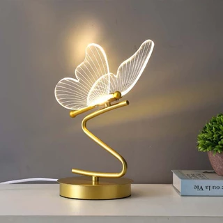 Lâmpada De Mesa Nórdica LED Botão De Iluminação Interna Doméstica Decoração Quarto Sala De Estar Restaurante Borboleta