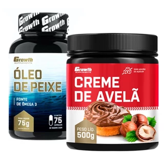 Kit Omega 3 75 Caps + Creme Avelã 500g Growth Supplements