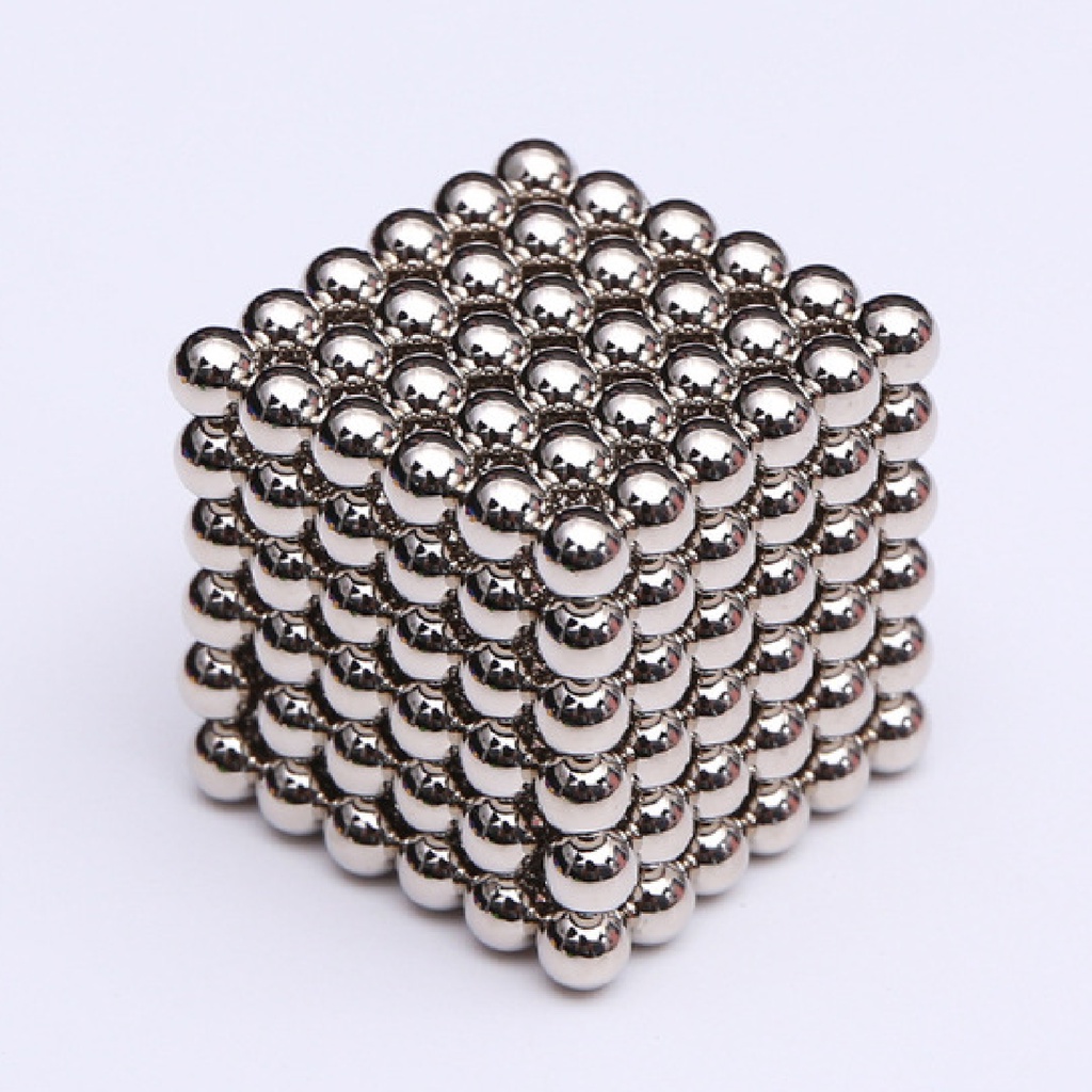 Imã Cubo Magnético Bola Brinquedo 216pcs Prata 5mm Neocube