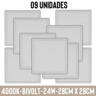 09 Paineis de LED 4000K Bivolt 24W Bivolt Sobrepor Plafon