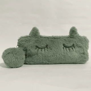 Estojo de Lápis de Pelúcia Escolar Papelaria Criativa Kawaii