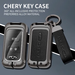 Capa Para Chaveiro De Carro Em Couro De Liga De Zinco Porta-Chaves Remoto Sem Chave Chery Arrizo 5 7 Plus GX Tiggo 3 3X 5 5X 4 8 GLX 7 8