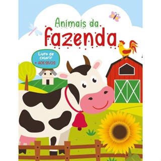 LIVRO DE COLORIR COM ADESIVOS - ANIMAIS DA FAZENDA