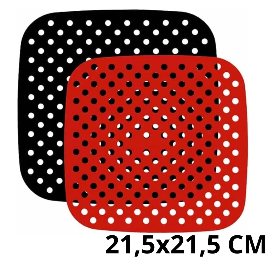Tapete Protetor Silicone para Airfryer Fritadeira Elétrica 21,5CM Forro Quadrado Cozinha Assar