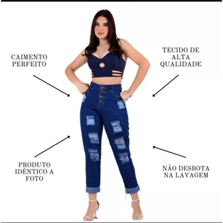 calça jeans mom cintura alta em Promoção na Shopee Brasil 2024