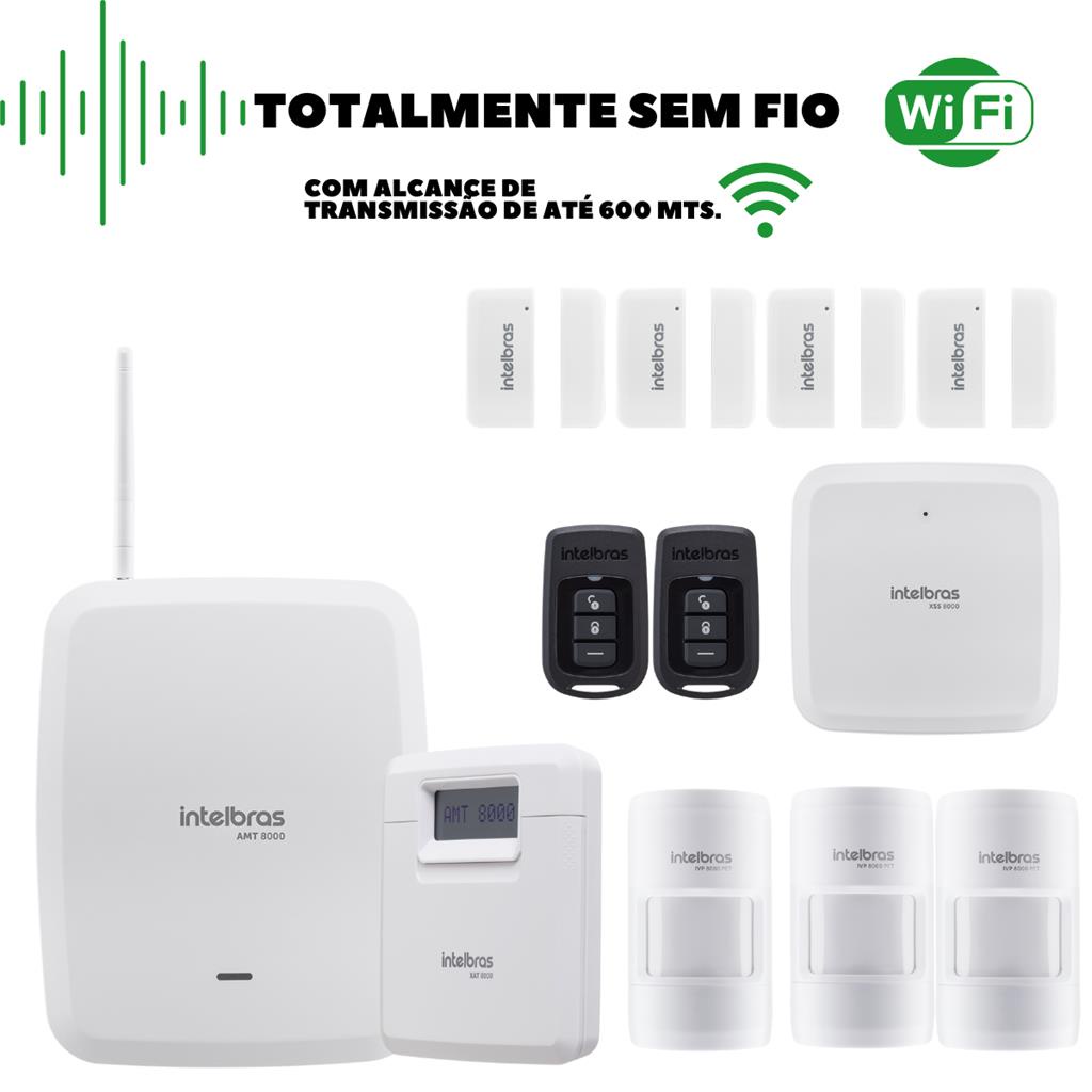 Kit de Alarme Sem Fio Amt 8000 Slim Intelbras - Loja Melhor do Sul