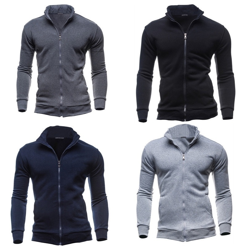 ZX) Homens Da Moda De Outono Sexy Slim Casual Capuz Quente À Prova