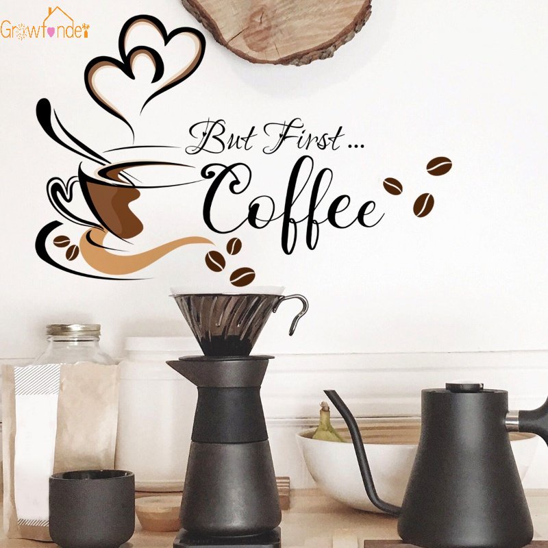 Personalidade Moderna Padrão De Xícara De Café Autocolante De Parede De ...