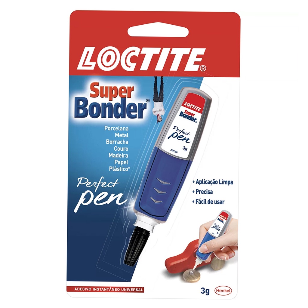 Cola Super Bonder Loccite Perfect Pen Adesivo Instantâneo 3g