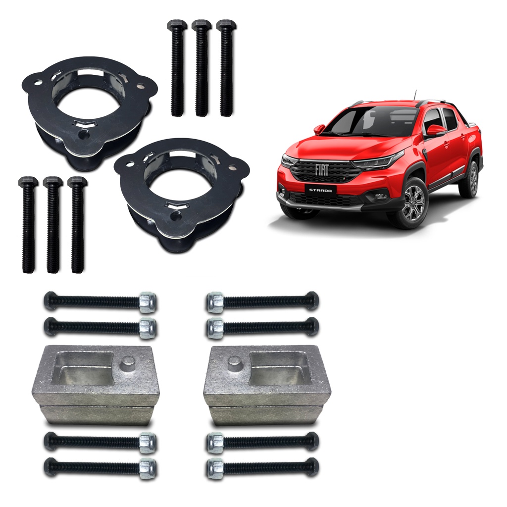Kit Lift Traseiro 6cm e Dianteiro + Prol Strada Nova 2020... | Shopee ...
