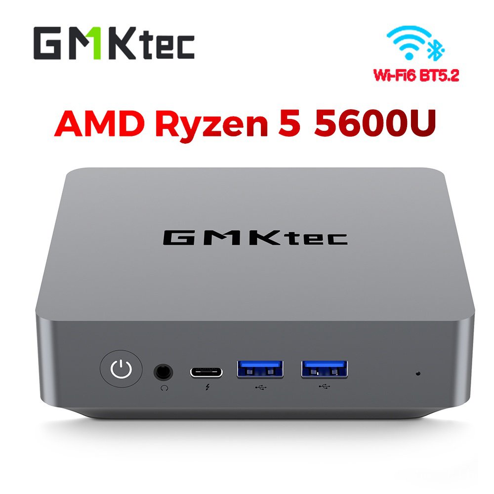 GMKtec KB9 AMD Ryzen 5 5600U 4.2GHz Windows 11 Pro Mini PC 16GB 512GB SSD 1000M Lan 6E BT5.2 Computador Gamer De Mesa