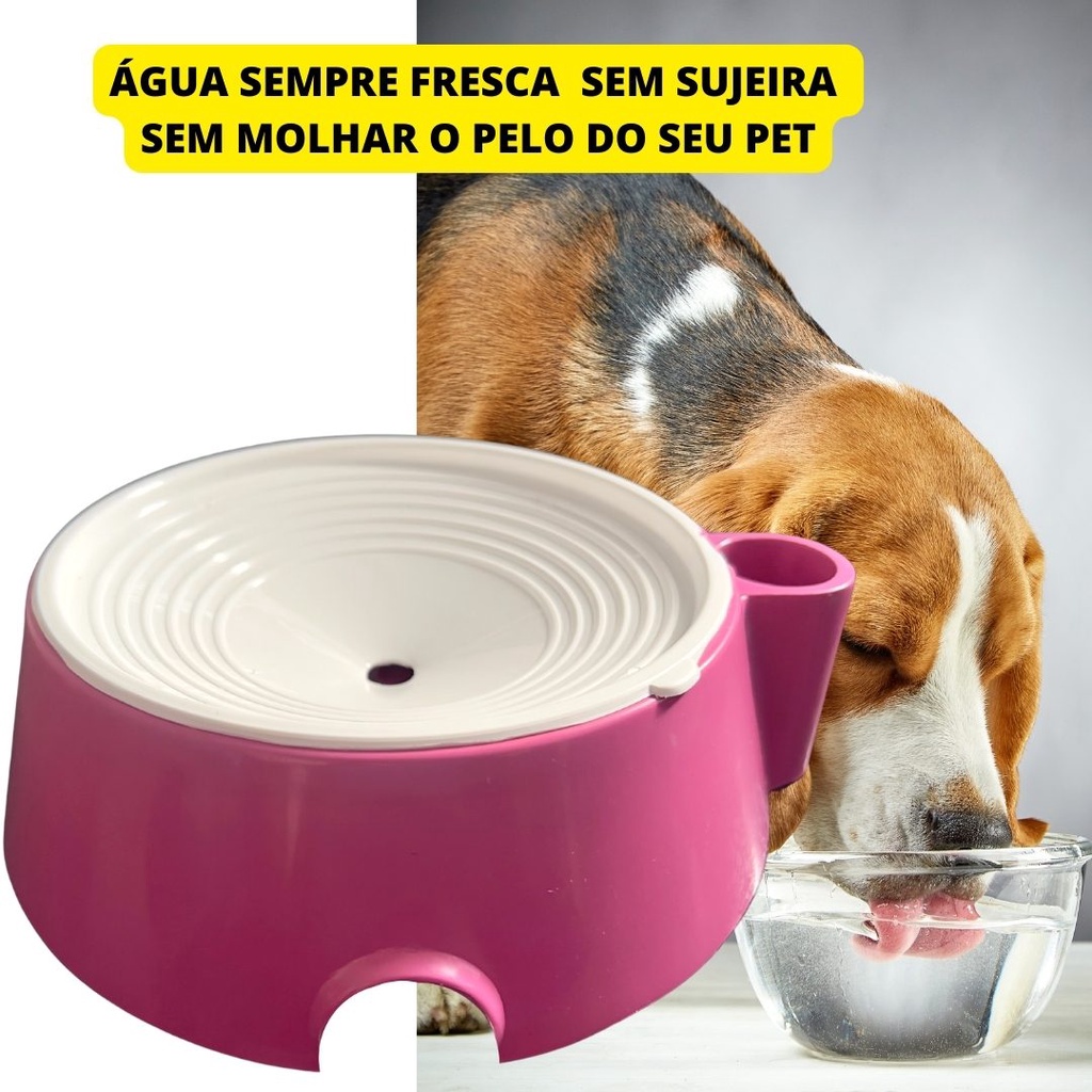 Bebedouro Com Boia Dosadora Para Cães Pelo Longo Com Bico
