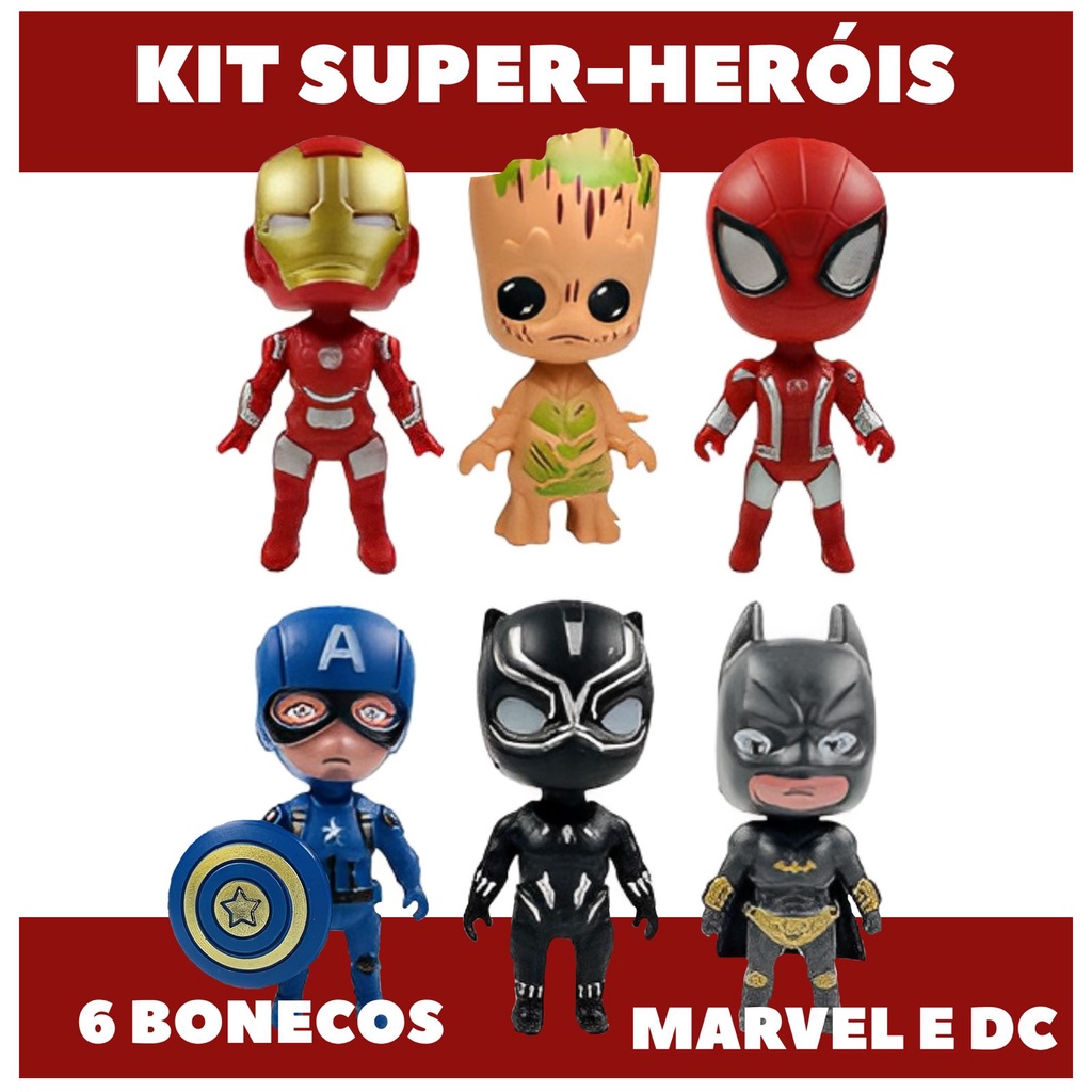 Kit Bonecos Super Herois - Marvel + DC | Shopee Brasil
