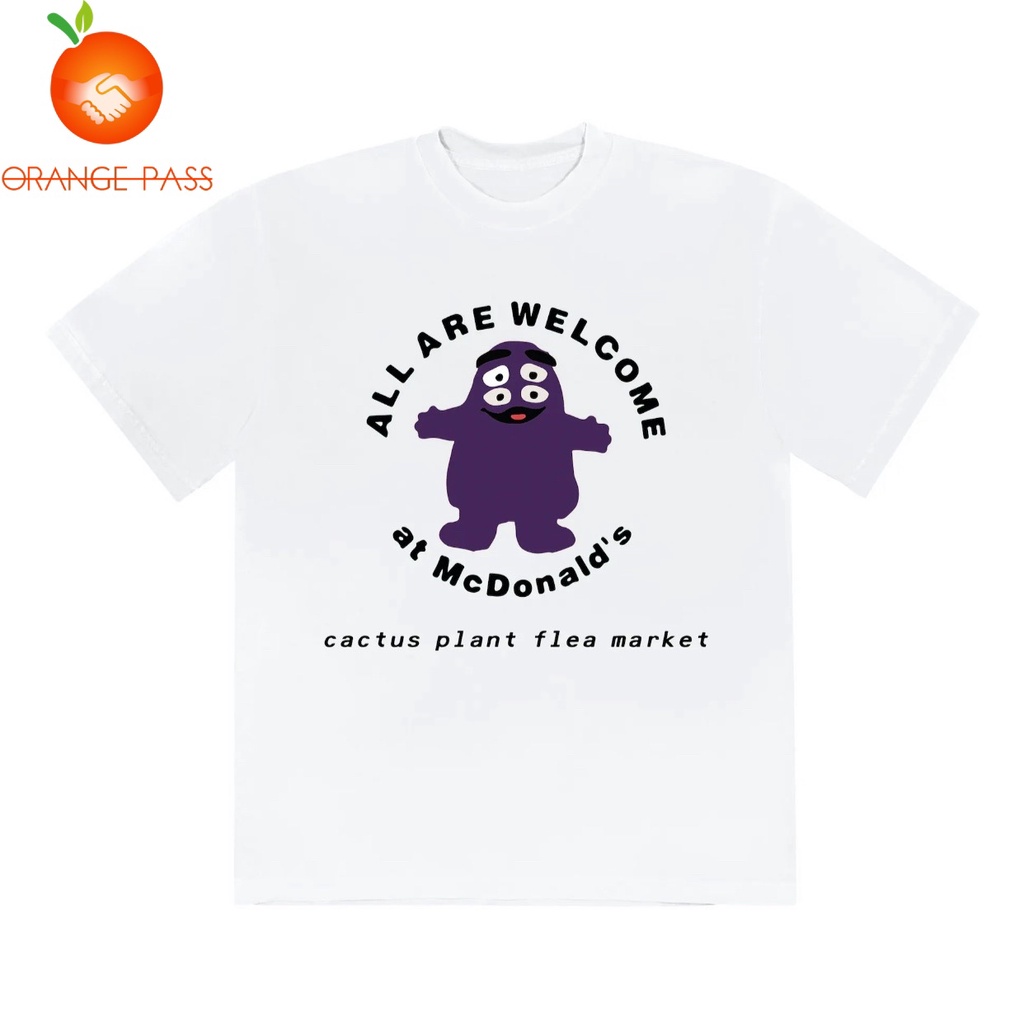 Cactus Plant Flea Market McDonald's co-Branded's grimace Camisetas De Manga Curta Para Homens E Mulheres