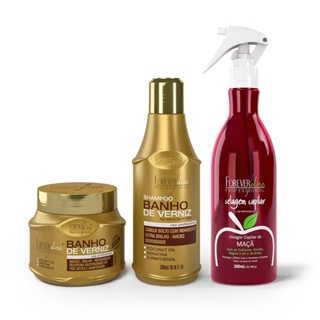 Kit Banho de Verniz e Vinagre de Maça Forever Liss