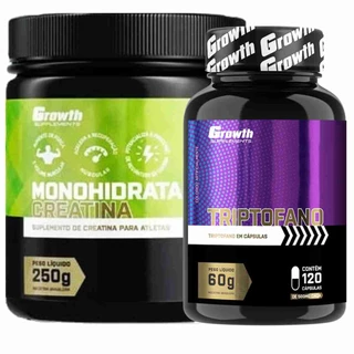 Kit Creatina 250g Monohidratada + Triptofano 120 Caps Growth