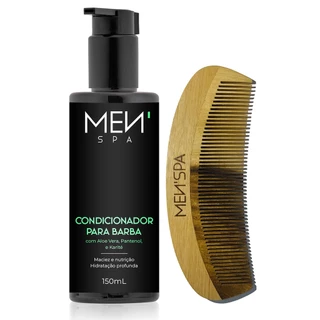 Kit Condicionador para Barba + Pente de Madeira Maciça Menspa