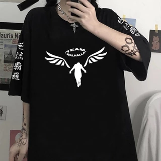 Camiseta Basica Camisa Team Walhalla Angel Tokyo Revengers Gang Anime Japanese Unissex Liquidação