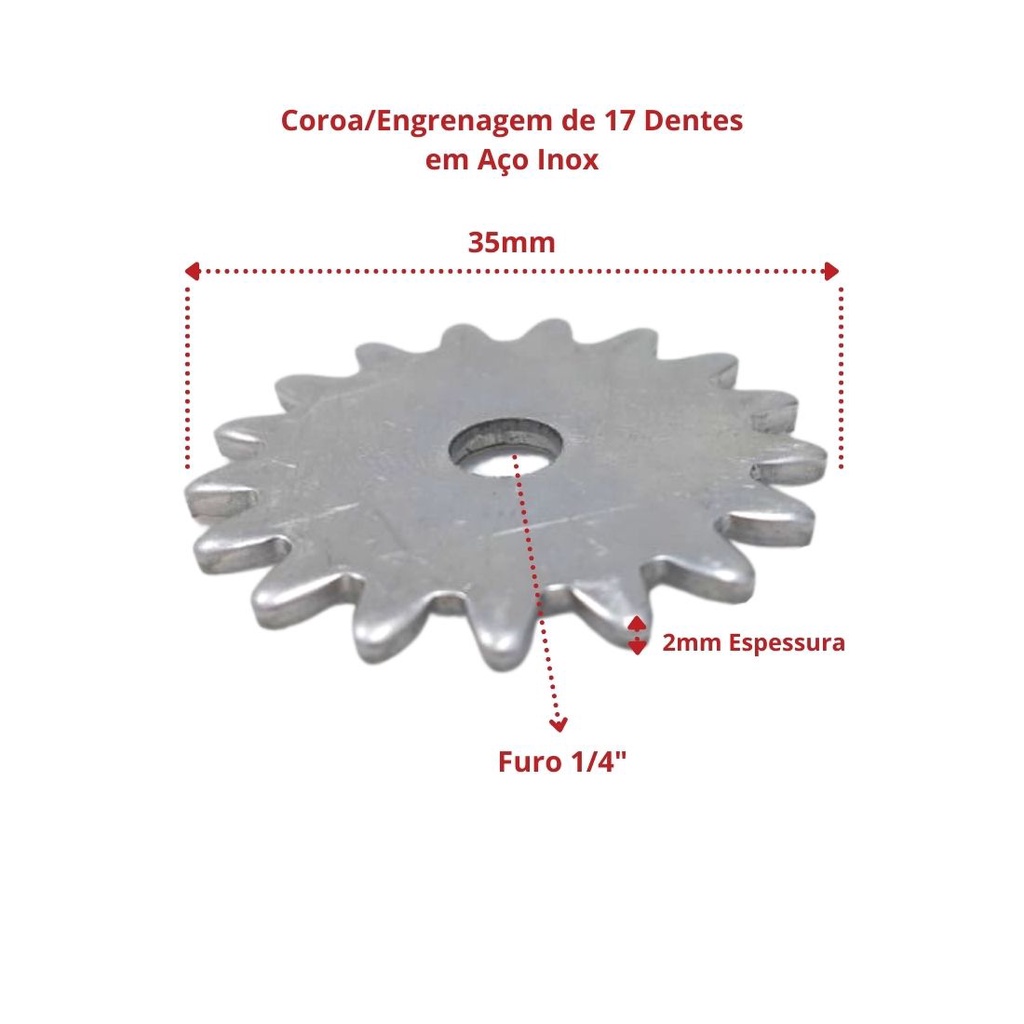 Engrenagem (Espora) De Inox Para Espetos Giratório Churrasco