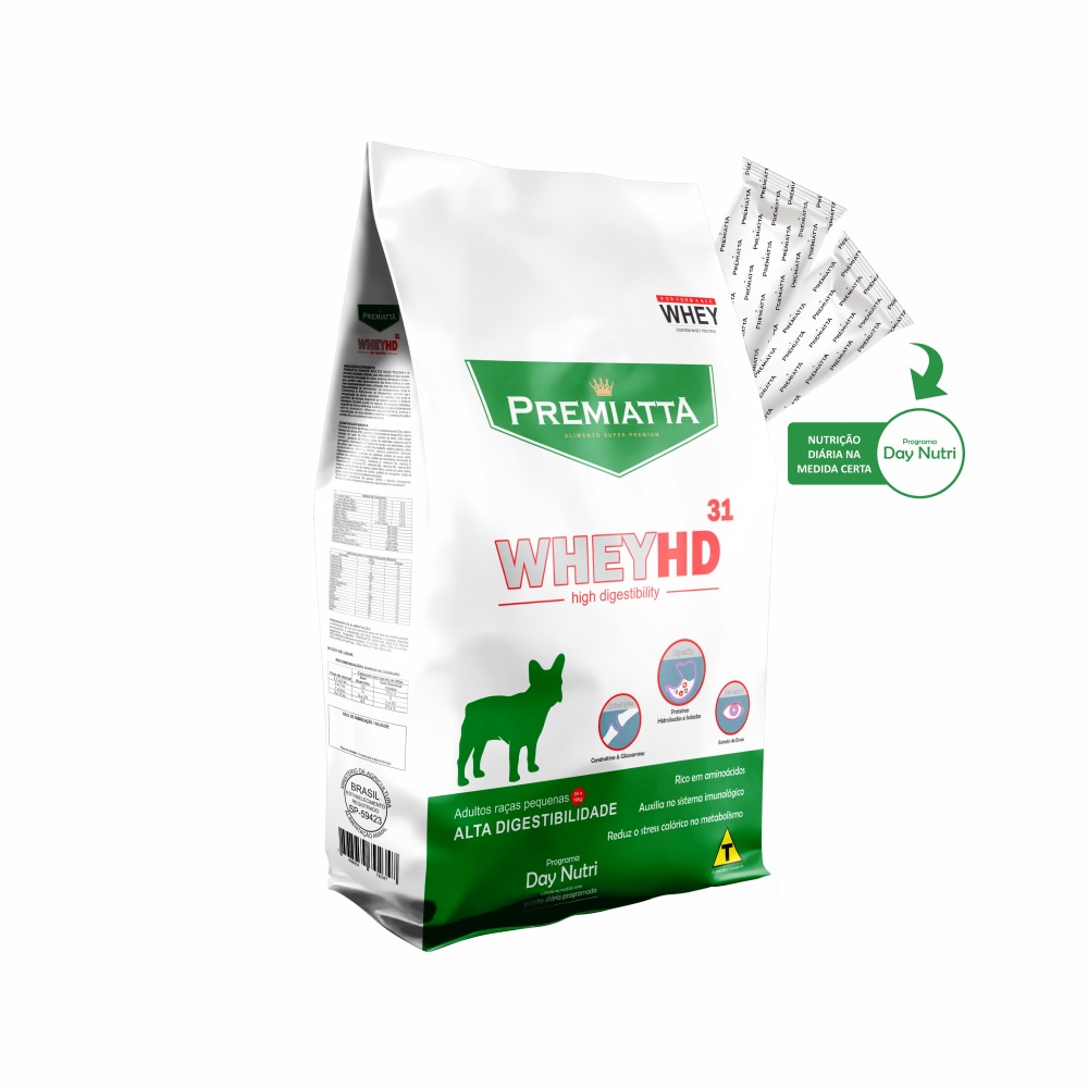 Ração Premiatta Whey HD 31 para Cães Adultos de Raças Pequenas Lágrima Ácida (3kg=15x200g)