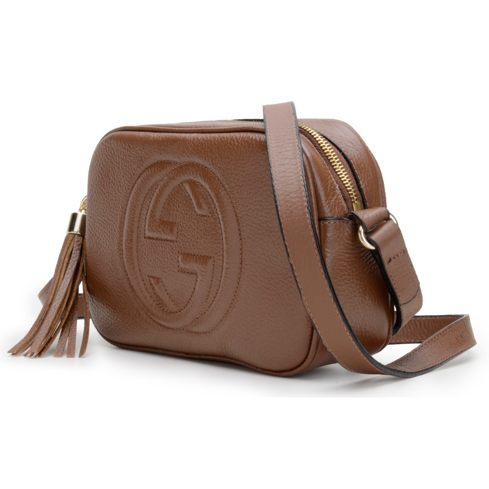 Bolsa Tiracolo Gucci Soho Couro Marrom Original - AEUK6