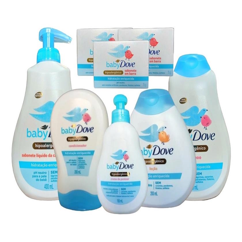 Dove Baby Hidratacao Enriquecida Shampoo 400ml + Sabonete Liquido