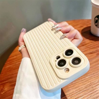 Capa De Luxo Padrão De Tecido Plano Para iPhone 14 13 12 11 Pro Max X XS XR Estética Pára-Choques Macia À Prova De Choque