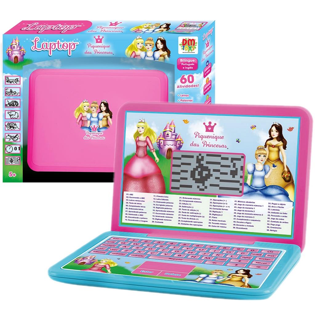 Brinquedo Laptop Notebook Infantil Musical Com Som E Luzes Jogos