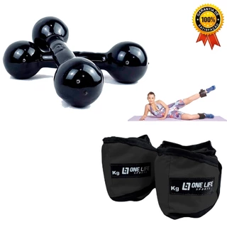 Kit Treino em Casa - Par Caneleira Profissional 03 Kg - Par Halter 02kg
