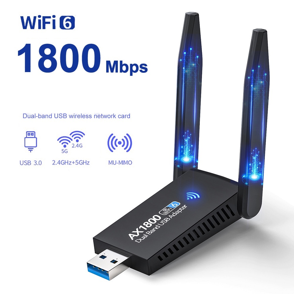 Adaptador wifi usb 1800m 1300m dual band 2 4g 5g adaptador de rede para