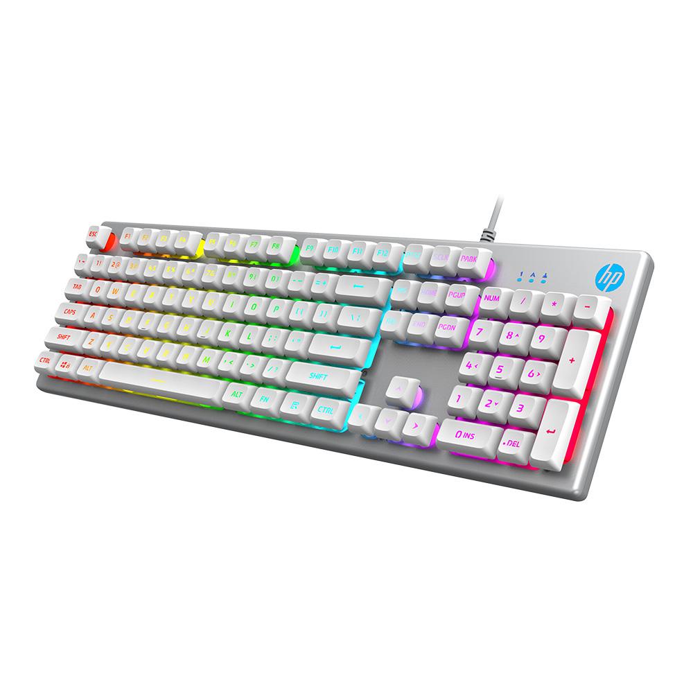 Teclado Gamer USB HP K500F Prata LED Membrana ABNT2