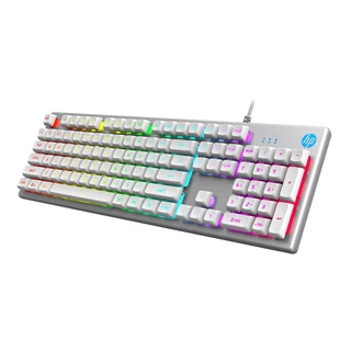 Teclado Gamer USB HP K500F Prata LED Membrana ABNT2