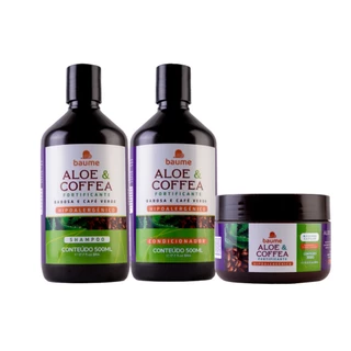 Kit Fortificante Aloe e Coffea Shampoo Condicionador e Máscara - Baume Cosmetics