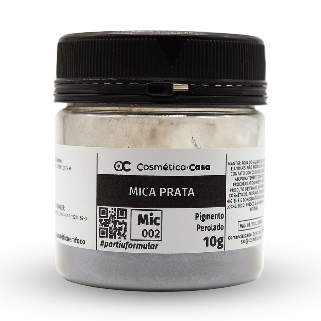 Mica Prata (Silver / Prateado) - Pigmento Perolado Mineral para saboaria artesanato cosmético