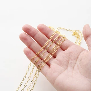 St.kunkka 2m 2.3-3.5mm 18K Retenção De Cor Corrente Longa Folheada A Ouro Para Fabricação De Pulseiras De Colar