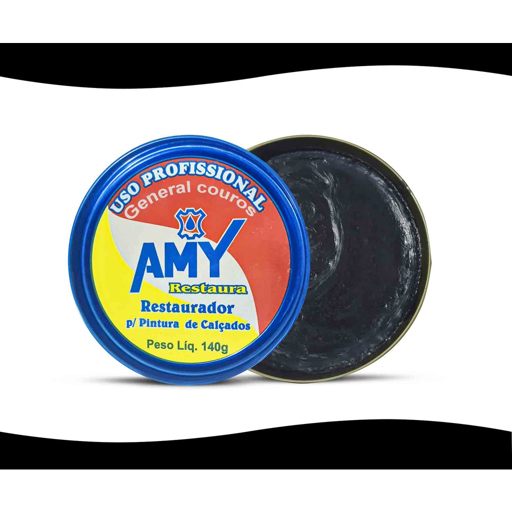 graxa para sapato preto restaurador profissional amy 140g