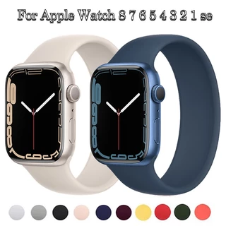 Pulseira De Silicone Solo Loop Compatível Para Relógio Apple 44mm 45mm 41mm 40mm iWatch Ultra 49mm Série 8 7 6 5 Se