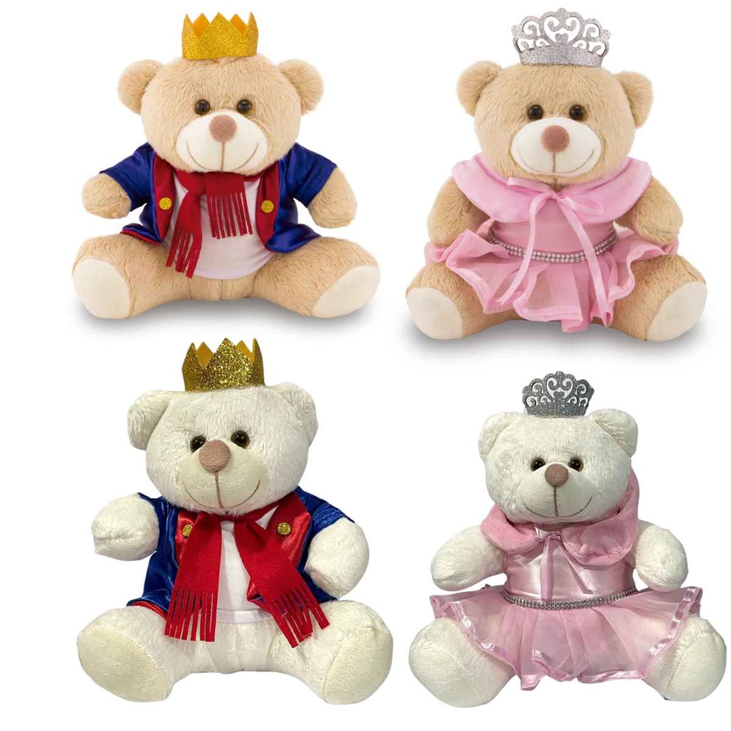 Ursinho De Pel cia Pr ncipe ou Princesa 25cm Antial rgico Urso