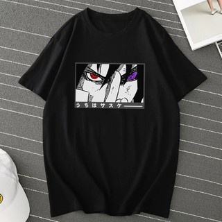 Camiseta Basica Camisa Algodao Sasuke Uchiha Akatsuki Sharingan Rinnegan Naruto Shippuden Unissex Malha Premium